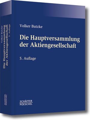 cover image of Die Hauptversammlung der Aktiengesellschaft